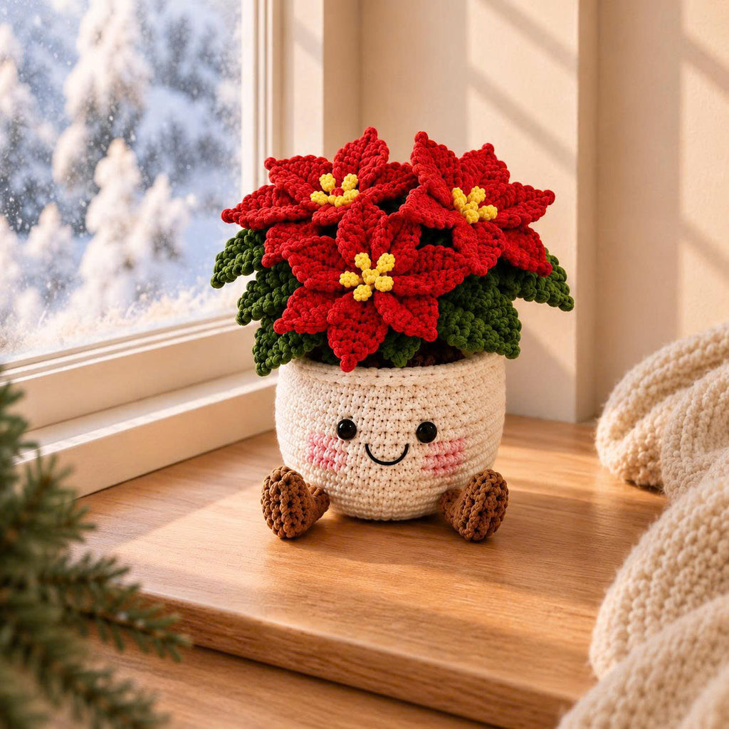 Personalized Set - Crochet - Christmas Plant Pot Holiday Decor Gift