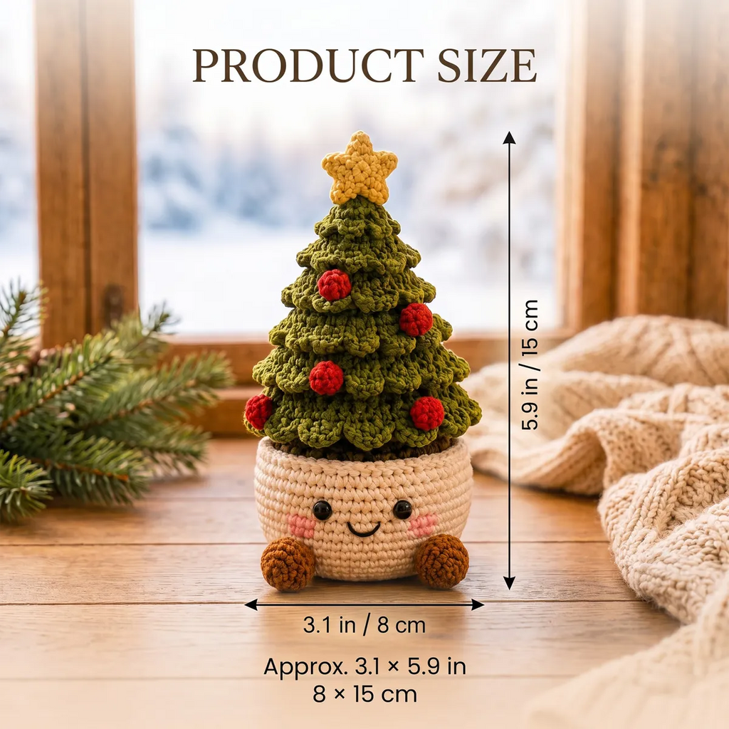 Personalized Set - Crochet - Christmas Plant Pot Holiday Decor Gift