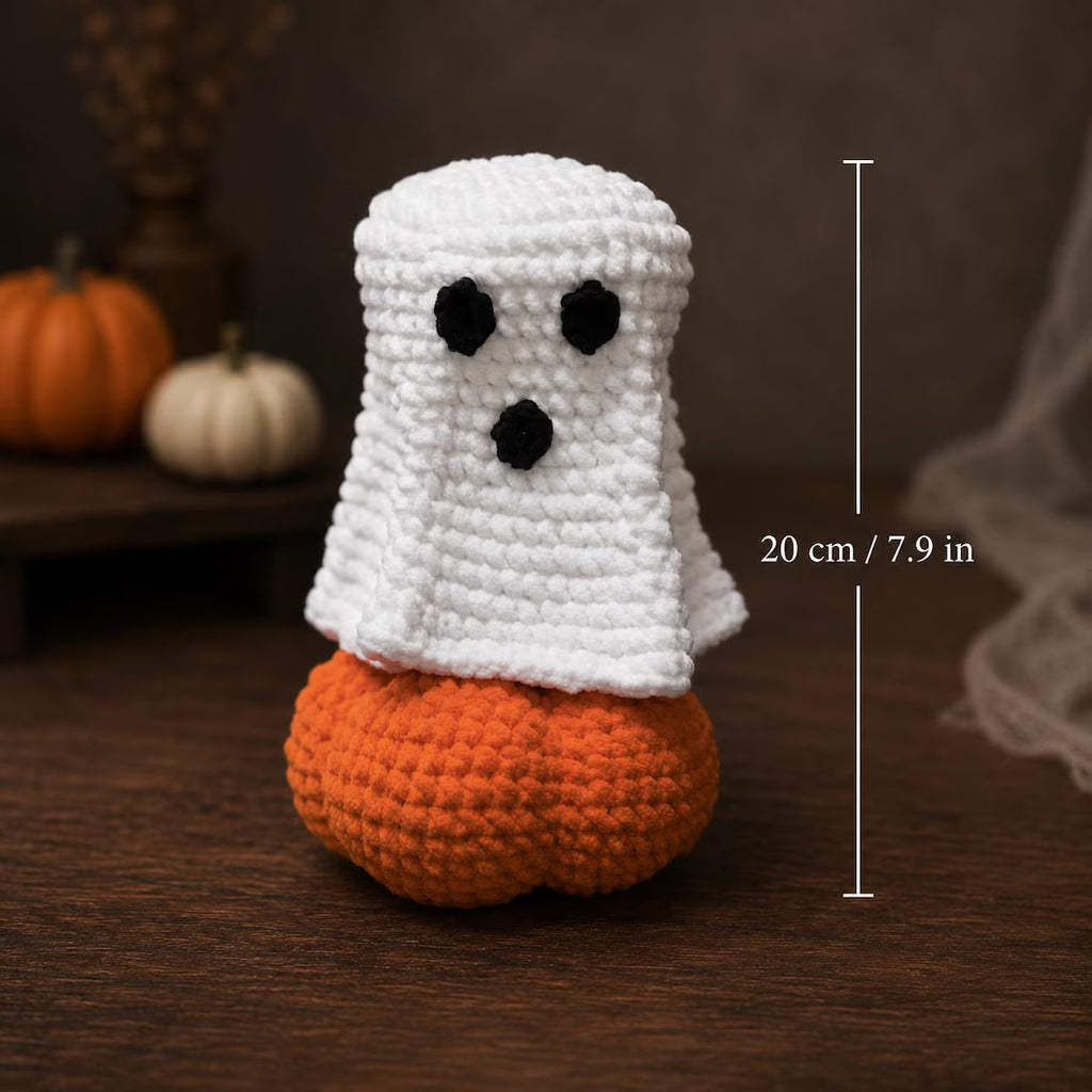Crochet Halloween Ghost Pumpkin Decor, Handmade Spooky Amigurumi, Surprise Reveal Halloween Decor, Funny Halloween Gift, Gift for her