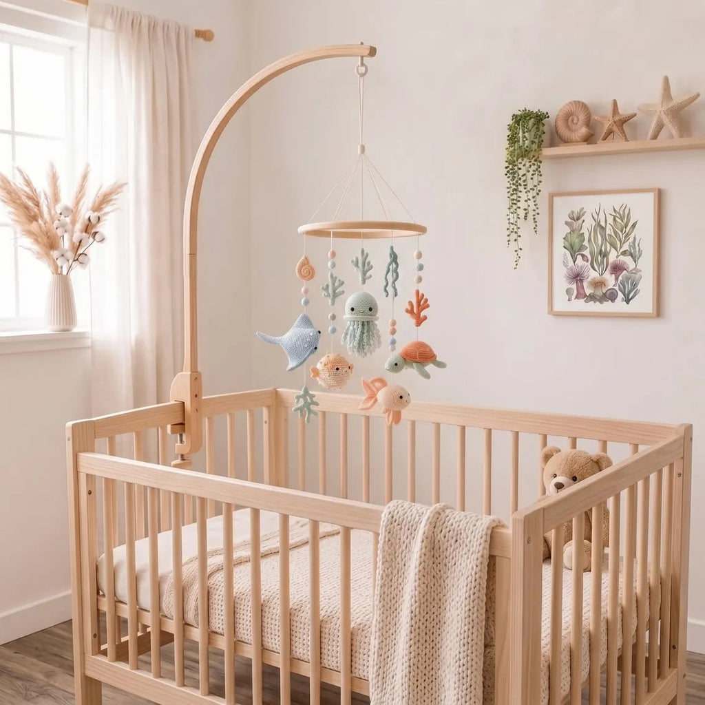 Ocean Crochet Baby Mobile – Handmade Under The Sea Nursery Decor